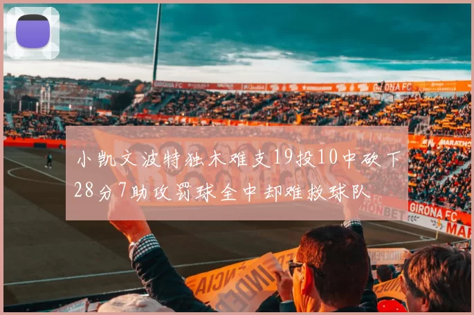 小凯文波特独木难支19投10中砍下28分7助攻罚球全中却难救球队